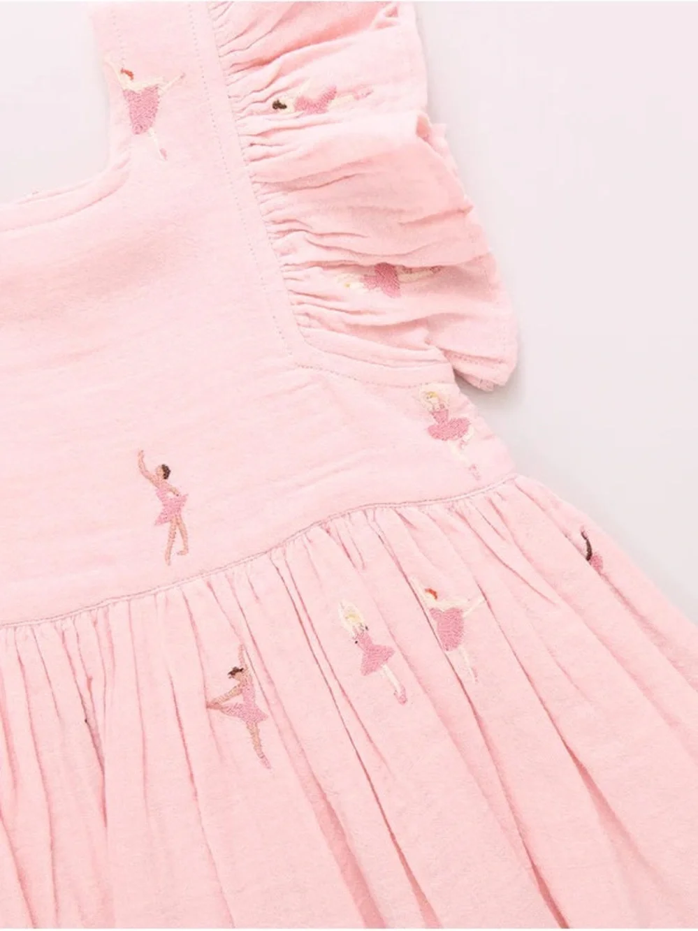 Pink Chicken Ballerina Embroidery Elsie Dress